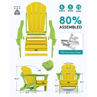 Serwall Adirondack Chair For Patio Garden Outdoors Fire Pit Yellow And Apple