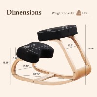 Hoeuthien Ergonomic Kneeling Chair Home Posture Chair Wooden Knee Desk Chair With Thick Comfortable Cushion For Office Beige