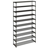 Calmootey 10Tier Shoe Rack Tall Large Capacity 50 Pairs Shoes Storage Organizer Stackable Wide Shoe Shelf For Entryway Hallw