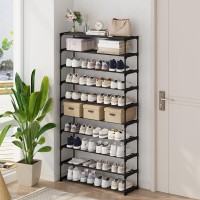 Calmootey 10Tier Shoe Rack Tall Large Capacity 50 Pairs Shoes Storage Organizer Stackable Wide Shoe Shelf For Entryway Hallw