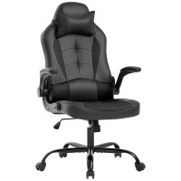 Bestoffice Pc Gaming Chair Ergonomic Office Chair Desk Chair With Lumbar Support Flip Up Arms Headrest Pu Leather Executive High