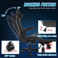 Bestoffice Pc Gaming Chair Ergonomic Office Chair Desk Chair With Lumbar Support Flip Up Arms Headrest Pu Leather Executive High