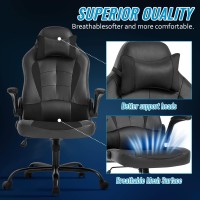 Bestoffice Pc Gaming Chair Ergonomic Office Chair Desk Chair With Lumbar Support Flip Up Arms Headrest Pu Leather Executive High