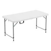 Nazhura 4 Foot Foldablefolding Table Heavy Duty Durable And Portable For Dining Picnic And Party White 4 Foot Table Cloth In