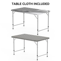 Nazhura 4 Foot Foldablefolding Table Heavy Duty Durable And Portable For Dining Picnic And Party White 4 Foot Table Cloth In