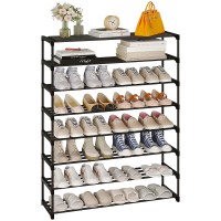 Calmootey 8Tier Shoe Rack Tall Large Capacity 40 Pairs Shoes Storage Organizer Stackable Wide Shoe Shelf For Entryway Hallwa