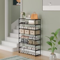 Calmootey 8Tier Shoe Rack Tall Large Capacity 40 Pairs Shoes Storage Organizer Stackable Wide Shoe Shelf For Entryway Hallwa