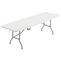 Nazhura 8 Foot Foldablefolding Table Heavy Duty Durable And Portable For Dining Picnic And Party White 8 Foot Table Clo