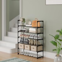 Calmootey 6Tier Shoe Rack Tall Large Capacity 30 Pairs Shoes Storage Organizer Stackable Wide Shoe Shelf For Entryway Hallwa