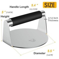 Pmyek Smash Burger Press With Antiscald Handle 55 Inch Hamburger Smasher Tool Meat Bacon Grill Tortilla Press Patty Maker