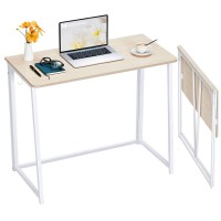 Wohomo Folding Desk Small Foldable Desk 394 For Small Spaces Space Saving Computer Table Writing Workstation For Home Offic