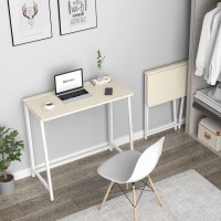 Wohomo Folding Desk Small Foldable Desk 394 For Small Spaces Space Saving Computer Table Writing Workstation For Home Offic