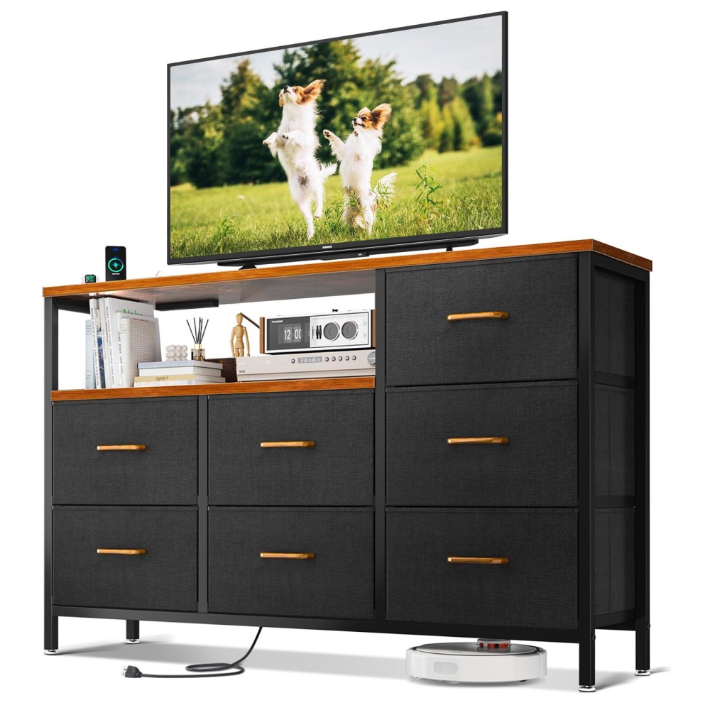 Aodk Tv Stand With Power Outlet, 52