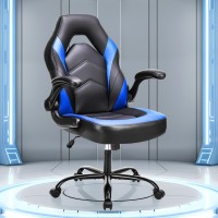 Olixis Ergonomic Office Computer Gaming Chair With Lumbar Support Flip-Up Arms Adjustable Height Pu Leather Swivel With Wheels, 25.98D X 25.39W X 41.73H, Red