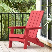 Lue Bona Folding Adirondack Chairs Set Of 4 Hdps Poly Modern Adirondack Chair Weather Resistant Plastic Adirondack Fire Pit Ch