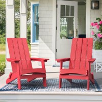 Lue Bona Folding Adirondack Chairs Set Of 2 Hdps Poly Modern Adirondack Chair Weather Resistant Plastic Adirondack Fire Pit Ch