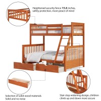 Merax Wood Bunk Bed With Drawers Convertible Wood Bunk Bed With Ladders And Two Storage Drawers Solid Wood Detachable Bunk Bed F