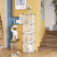 Cahome Cube Storage Organizer With Doors 4Cube Shelves Closet Cabinet Diy Plastic Modular Bookshelf Ideal For Bedroom Livi