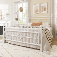 Allewie Queen Size Metal Platform Bed Frame With Victorian Vintage Headboard And Footboardmattress Foundationunder Bed Storage