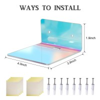 Bolidery 4 Pack Iridescent Small Wall Shelf 4 Acrylic Wall Shelves Display Ledges For Storage Decoration Small Floating Sh