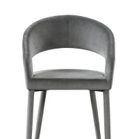 Jacques Velvet Gray Dining Chairs Set of 2