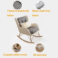 Wigselbl Nursery Rocking Chairs Glider Rocker Chair With Lumbar Pillow And Ottoman,Indoor Baby Nursing Glider Rocker Chair Comfy Nursing Armchair Mid-Century Accent Chair For Mom (Color : White)