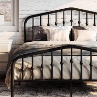 Sha Cerlin Full Size Metal Platform Bed Frame With Victorian Style Wrought Ironart Headboardfootboard No Box Spring Required