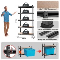 Workpro 5Tier Metal Storage Shelving Unit 36 W X 18 D X 72 H Adjustable Storage Rack Heavy Duty Shelf With Particle Boa