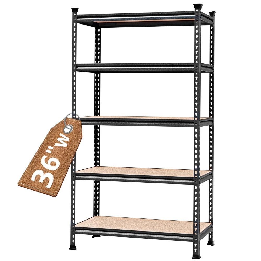 Workpro 5Tier Metal Storage Shelving Unit 36 W X 18 D X 72 H Adjustable Storage Rack Heavy Duty Shelf With Particle Boa