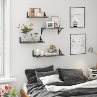 Ygeomer Floating Shelves For Wall Weathered Gray Wall Shelves Different Sizes Wall Mounted Wood Shelf For Living Room Bathroo