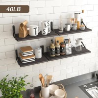 Ygeomer Floating Shelves For Wall Weathered Gray Wall Shelves Different Sizes Wall Mounted Wood Shelf For Living Room Bathroo