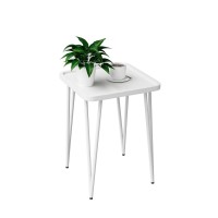 Palama Square Side Table For Living Room, Small Square Table With Metal Frame, Modern Home D?Or Small Accent Table, Easy Assembly White Bedside Table, Small Table