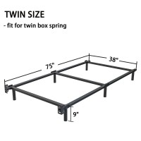 Bedsnus Twin Size Bed Frame 9 Inch Metal Basics Bed Frame High Profile Base For Box Spring 6Leg Support Noisefree Easy Ass