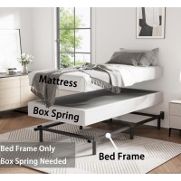 Bedsnus Twin Size Bed Frame 9 Inch Metal Basics Bed Frame High Profile Base For Box Spring 6Leg Support Noisefree Easy Ass