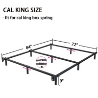 Bedsnus California King Size Bed Frame 9 Inch Metal Basics Bed Frame High Profile Base For Box Spring 9Leg Support Noisefre