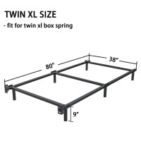 Bedsnus Twin Xl Size Bed Frame 9 Inch Metal Basics Bed Frame High Profile Base For Box Spring 6Leg Support Noisefree Easy