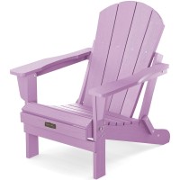 Serwall Foldable Adirondack Chair Set Of 2 For Patio Garden Outdoors Fire Pitlight Purple