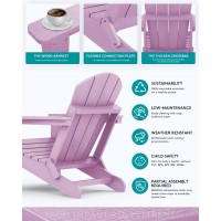 Serwall Foldable Adirondack Chair Set Of 2 For Patio Garden Outdoors Fire Pitlight Purple