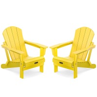 Serwall Foldable Adirondack Chair Set Of 2 For Patio Garden Outdoors Fire Pitlemon