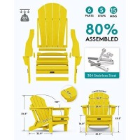 Serwall Foldable Adirondack Chair Set Of 2 For Patio Garden Outdoors Fire Pitlemon