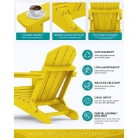 Serwall Foldable Adirondack Chair Set Of 2 For Patio Garden Outdoors Fire Pitlemon