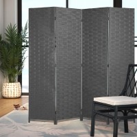 Room Divider Wood Screen Wood Mesh Woven Design Room Screen Divider Folding Portable Partition Screen Screen Wood For Home Offic