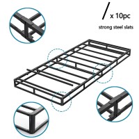 Bedsnus Twin Xl Size Bed Frame 7 Inch Metal Basics Bed Frame Low Profile Base For Box Spring 6Leg Support Noisefree Easy A