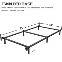 Bedsnus 7 Inch Twin Bed Frame Compatible With Most Brand Box Spring Or Mattress 6Leg Support Bed Base Noisefree Easy Assem