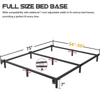 Bedsnus 7 Inch Full Metal Bed Frame Compatible With Most Brand Box Spring Or Mattress 9Leg Support Metal Bed Base Noisefree