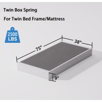 Bedsnus Twin Size Box Spring And Cover Set 9 Inch High Profile Metal Boxspring Heavy Duty Structure Mattress Foundation Noise