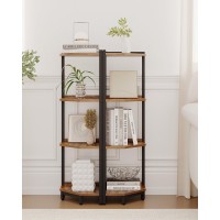 Hzuaneri Corner Shelf Stand Corner Bookshelf Storage Standing Shelf Unit With Metal Frame Plant Stand Corner Bookcase For Li