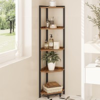 Hzuaneri Corner Shelf Stand Corner Bookshelf Storage Standing Shelf Unit With Metal Frame Plant Stand Corner Bookcase For Li