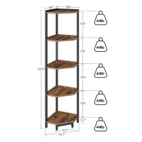 Hzuaneri Corner Shelf Stand Corner Bookshelf Storage Standing Shelf Unit With Metal Frame Plant Stand Corner Bookcase For Li