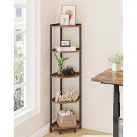 Hzuaneri Corner Shelf Stand Corner Bookshelf Storage Standing Shelf Unit With Metal Frame Plant Stand Corner Bookcase For Li